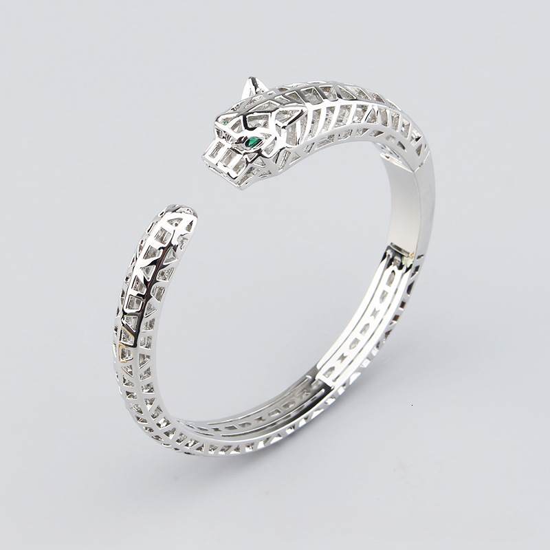 Bracelet Style Bold Punk Hollow Leopard Ring Set Bracelet For Men Women, Unique And Domineering Open Bracelet Jewelry