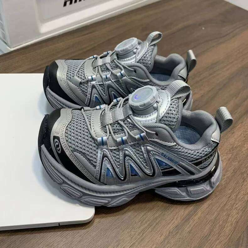 Kids Sports Rotating Button Children Running Shoes Soft Bottom 2026 Brand New Boys Girls Casual Sneakers Handsome Non-slip 26Y0304