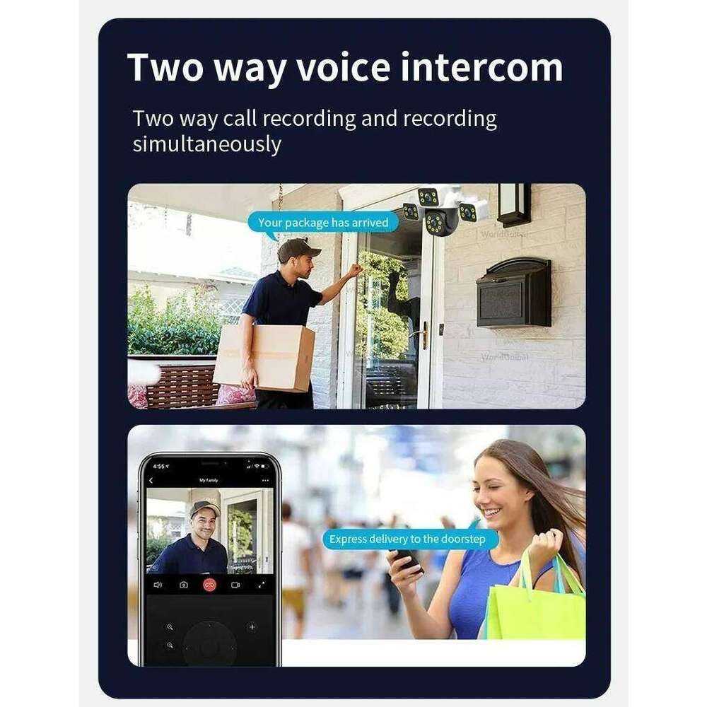 Tuya Smart 15MP Lens IP Three Screens Security Auto Tracking Wireless Alarm WIFI CCTV Surveillance Outdoor Camera 26W0306