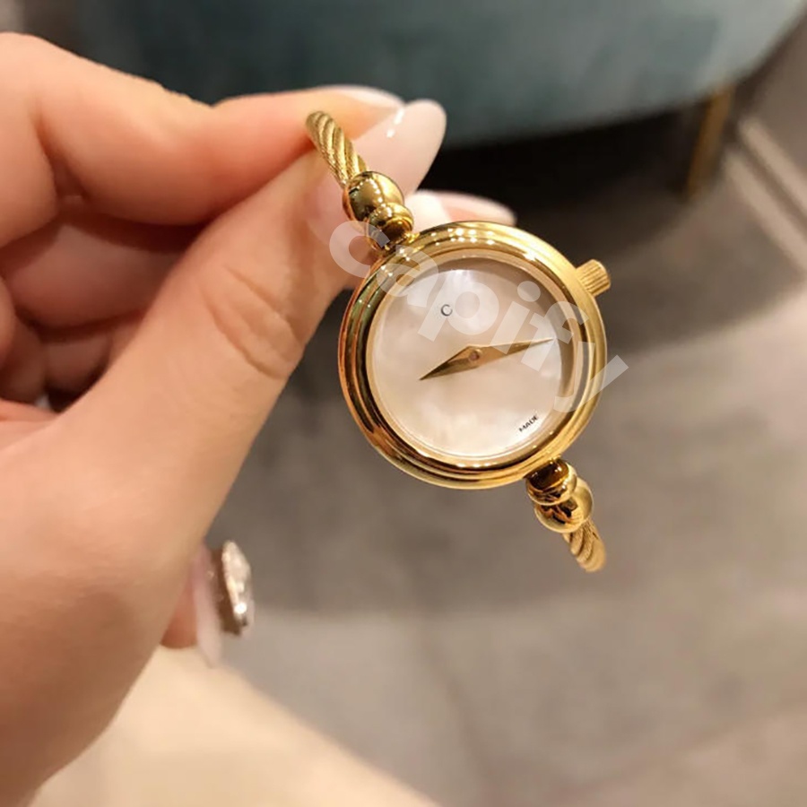 Women's Gold Fashion Letter Design Open Bracelet Adjustable Watches For women High Quality