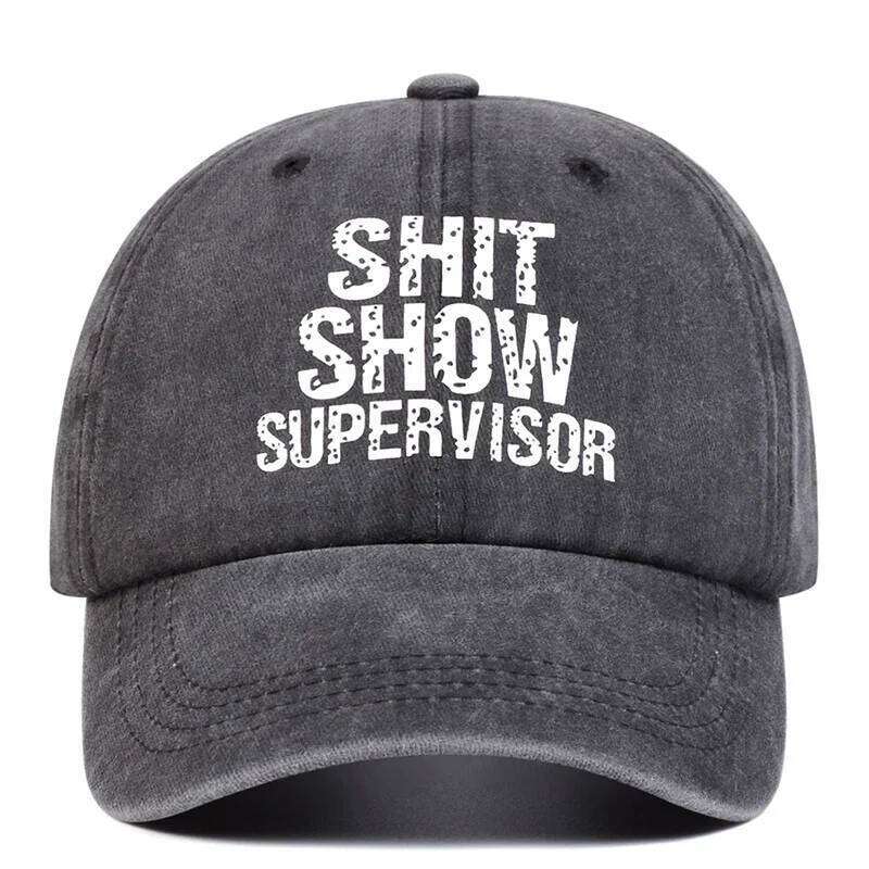 Unisex SHIT SHOW SUPERVISOR Print Wash Baseball Caps Spring and Autumn Outdoor Adjustable Casual Hats Sunscreen Hat Sports Cap Y260304