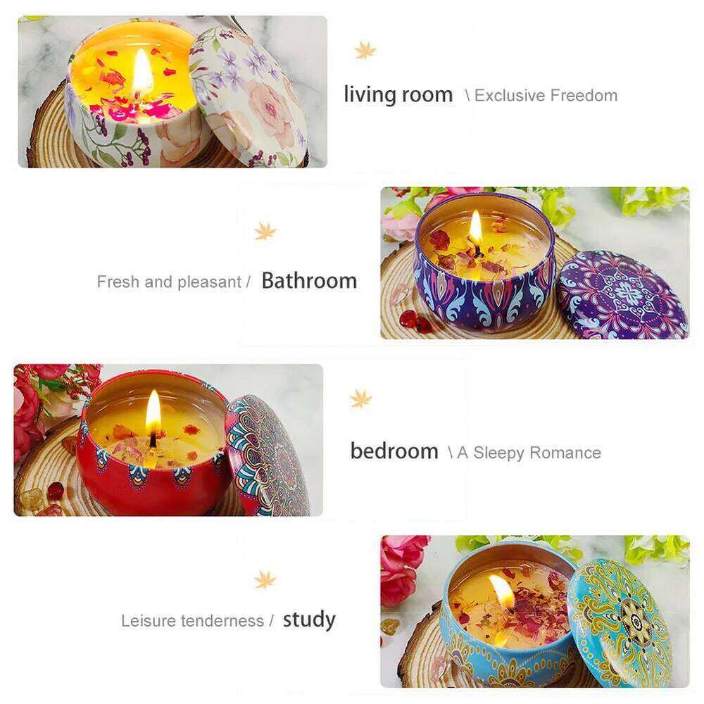 4pcs/Box Gift Set Romantic Soy Wax Jar Christmas Scented Candle For Xmas Party Decoration 2026 W260304 W260305