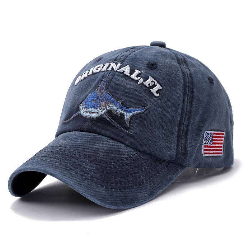 2025 New High Quality Wash Cotton America Flag Shark Men's Baseball Cap Women Snapback Hats For Men Bone Hip Hop Dad Hat Gorras Y260304