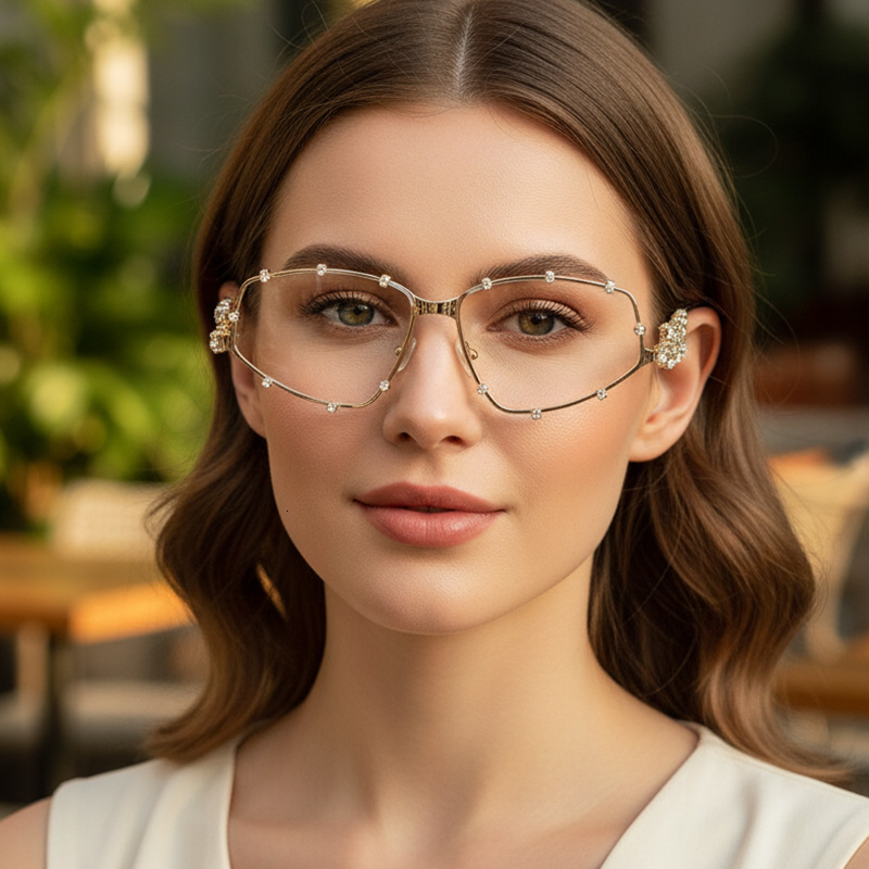 2026 New Luxury Brand Sunglasses With Future Technology Diamond Inlaid Fashion Sunglasses European And American Ins Outdoor Sports Glasses