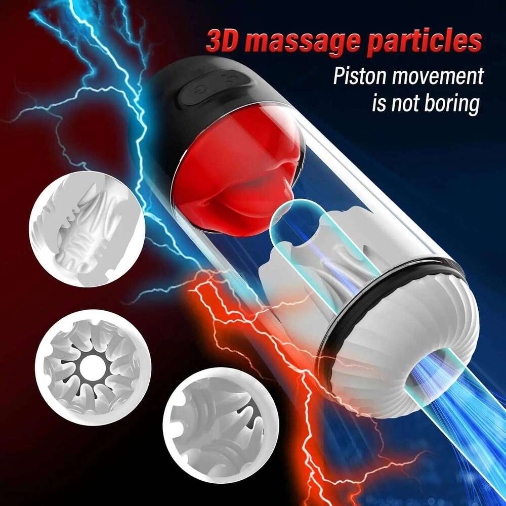 APP Male Vibrator Penis with 9 Vibrating Tongue Licking Pocket Pussy Stroker Trainer Pump Sex Toys for Men Adult W260305