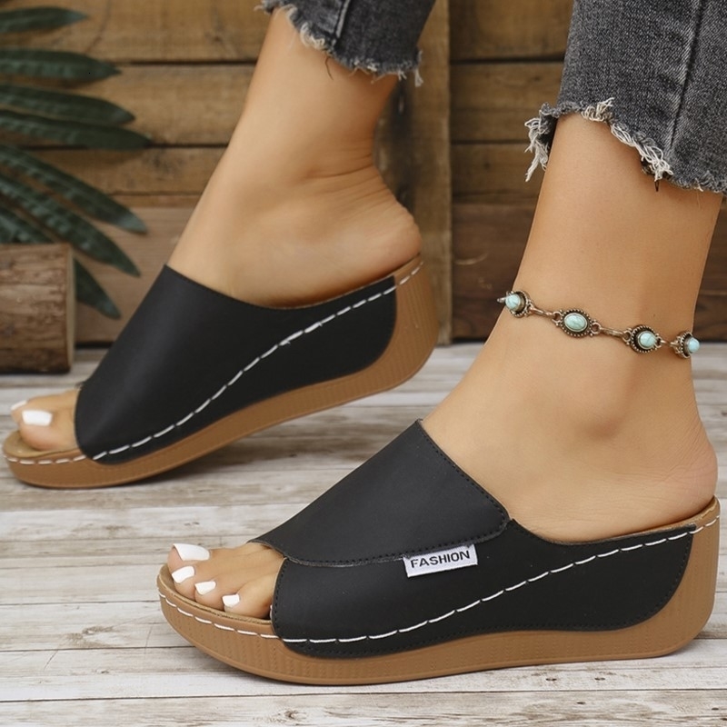 Summer Women Shoes Sandals Non-Slip Womens Shoes Slides Ladies Shoes Wedge Sandals Ladies Party Women Slippers Female Footwear 260305