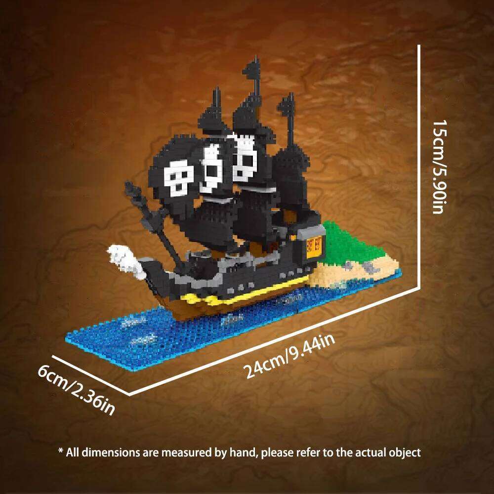 760PCS Pirate Ship, Model Toy, Micro Particles, Ornaments, Gift Box, Exercise Puzzle Hands-on Ability, Boys, Children Z260305