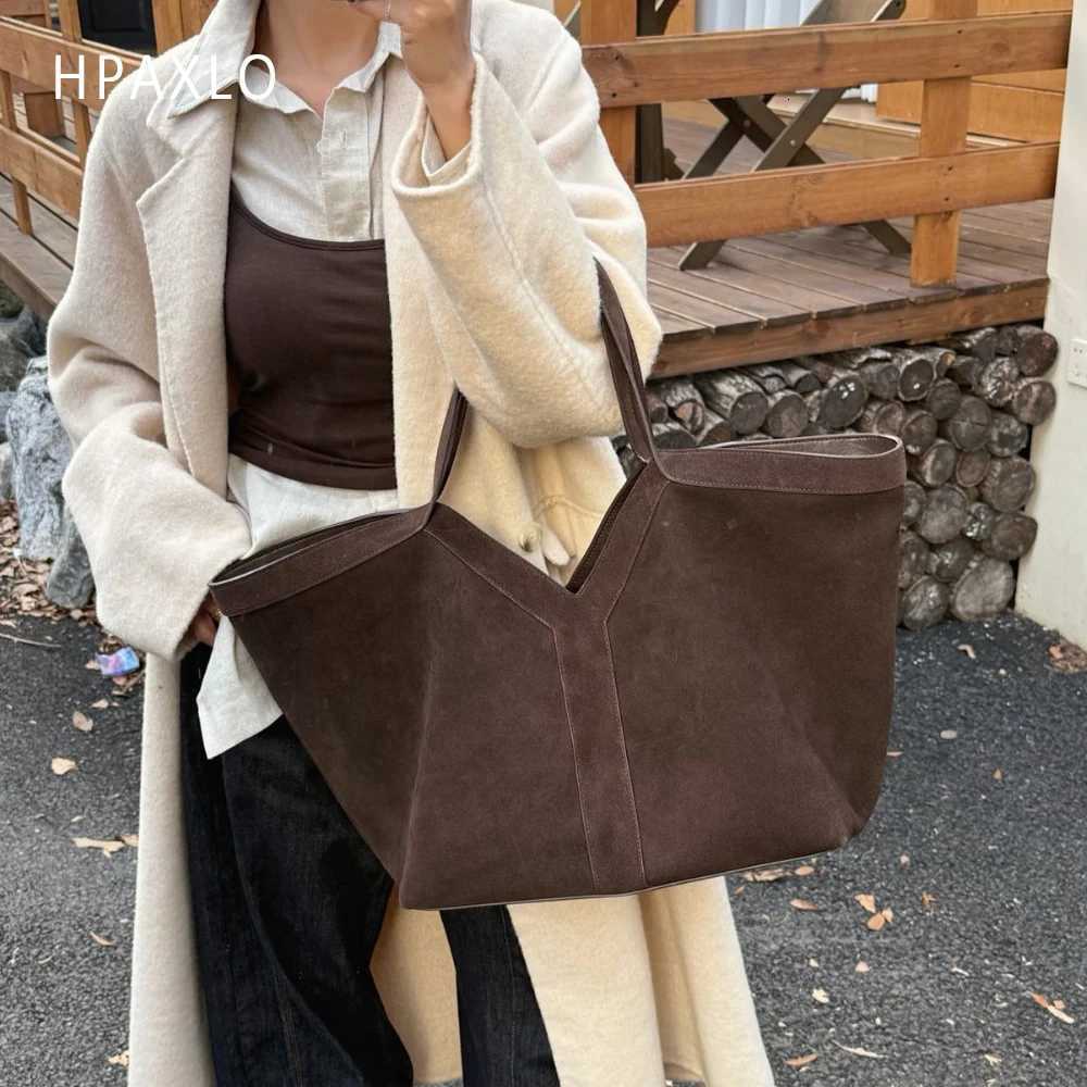 Genuine Leather Large Tote Bag Simple Design Womens Shoulder Bag High Quality Purse Fashion Commuter Handbag No Versatile H260306