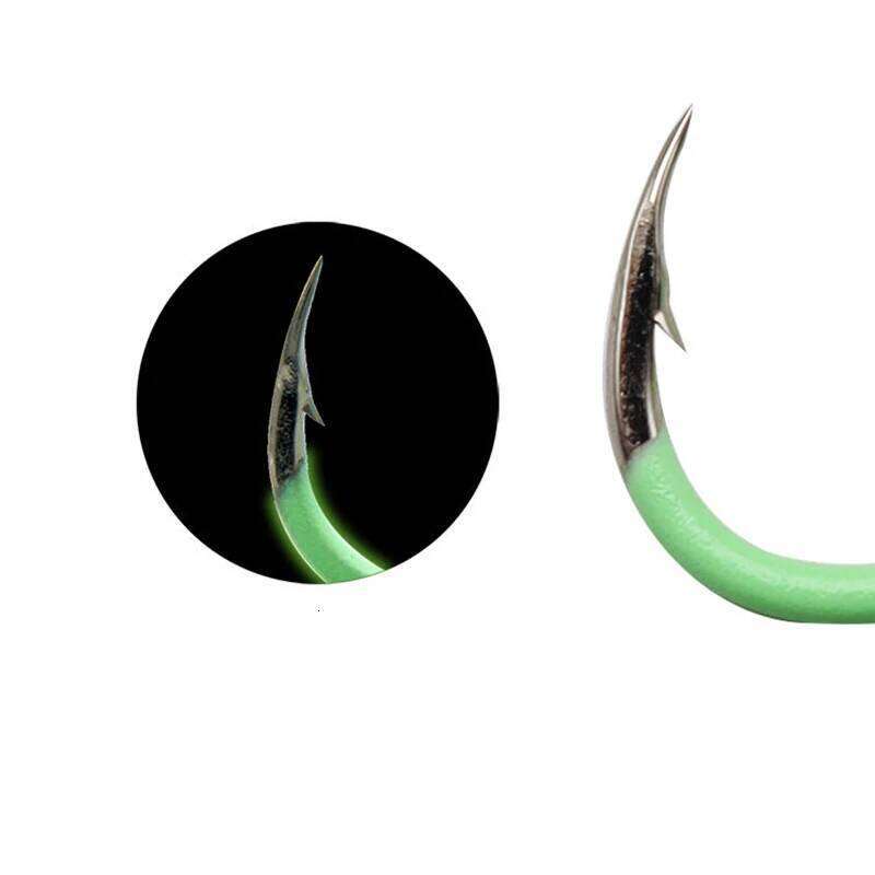 ZYZ Luminous Chinu 12/24pcs/Box High Carbon Steel CHINU Fluorescent Night Fishing Hooks Carp Fishhooks Tackle S260305
