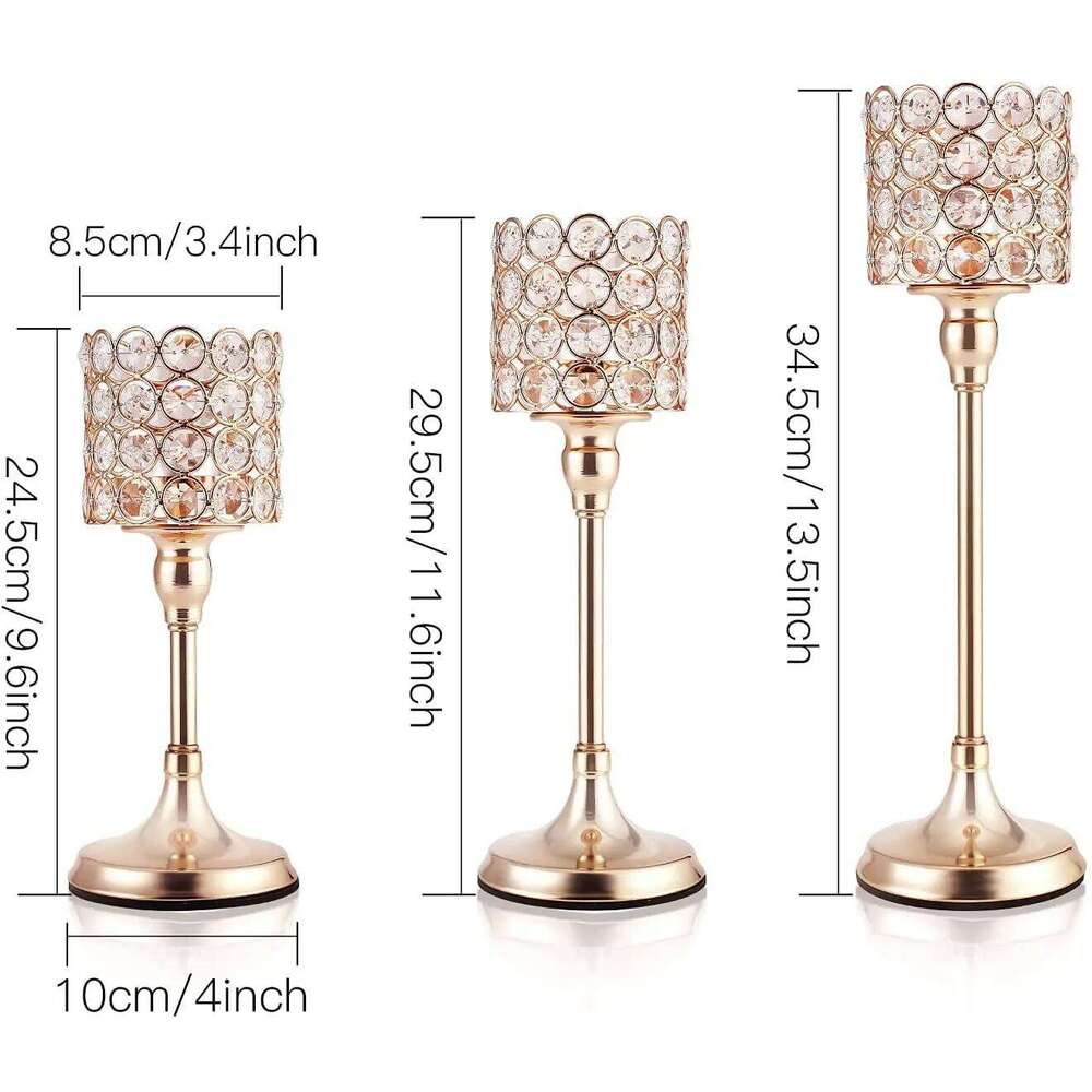 Crystal Cylinder Candle Holders, Pillar Candlestick Holders for Living Room, Wedding, Dining Table, Centerpieces, Firep, 1Pcs XJ260305