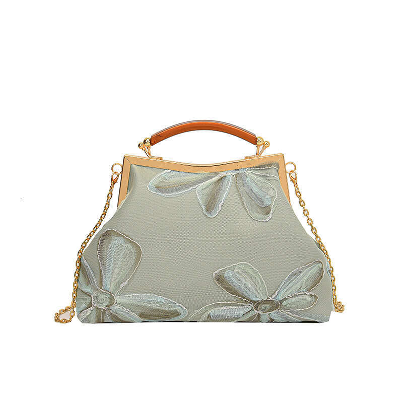 Tote Embroidered New Chinese Style For Women Vintage Lock Clasp Evening Floral Handbag Shell Bag Elegant Crossbody Bag
