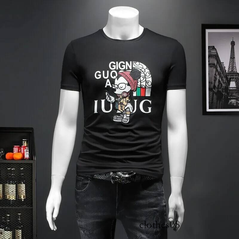 Men T shirt Faionable ort Silk Cotton T-irt Trendy f Sve Top Quali Polyester Blend Summer Wear Creative Print
