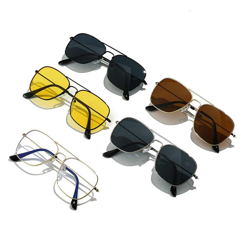 New high-end sunglasses, popular on foreign trade platforms, personalized metal double-bridge for driving, fishing, and cycling, versatile sunglasses