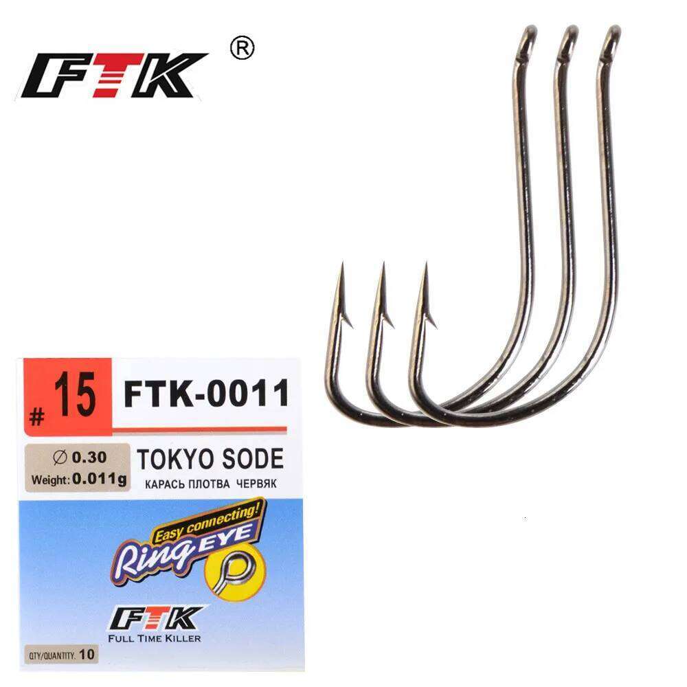 FTK TOKYO SODE Hooks From Japan Barbed Eyed Ringed 8-10 /Pack Size 6-15# Fly accessories For Carp Fishing S260305