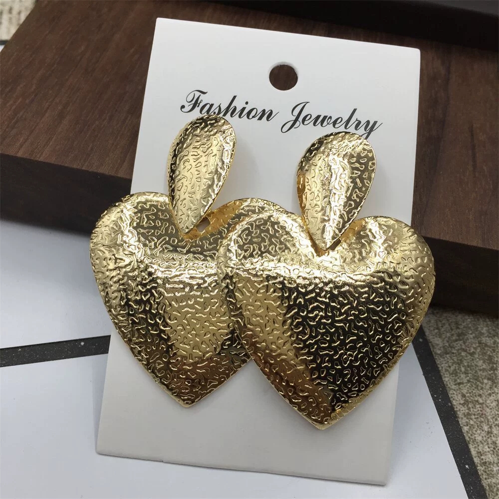 Glamorous Statement Pieces: Sparkly Giant Hearts Hoop Earrings