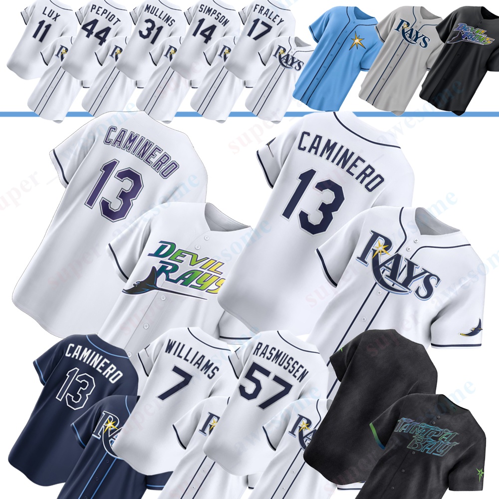Tampa BayS Rays Baseball Jersey Junior Caminero Yandy Diaz Chandler Simpson Shane McClanahan Ryan Pepiot Drew Rasmussen Cedric Mullins Carson Williams Wade Boggs