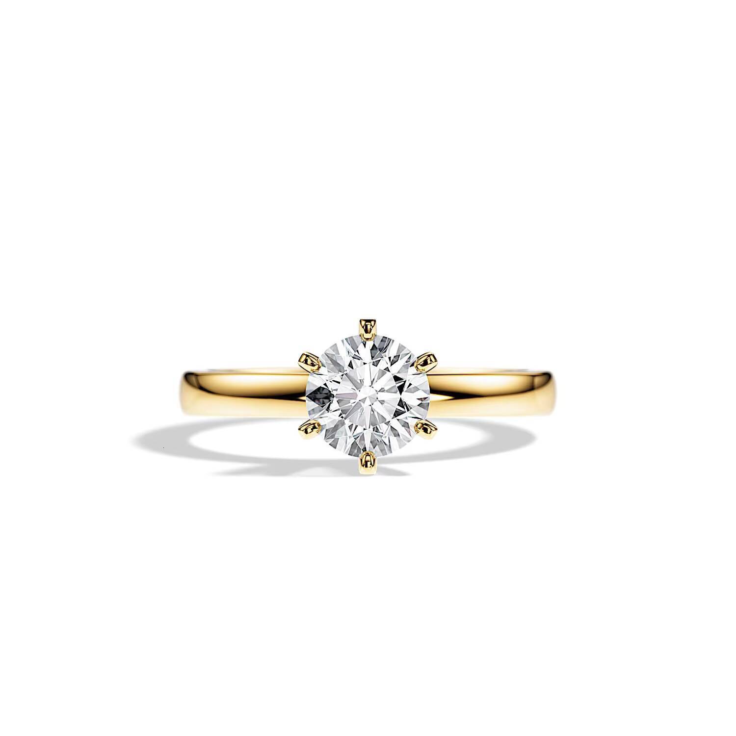 Classic Design 05-2ct HPHT CVD Lab Diamond Engagement Ring 9K 14k 18K White Gold Platinum Jewelry