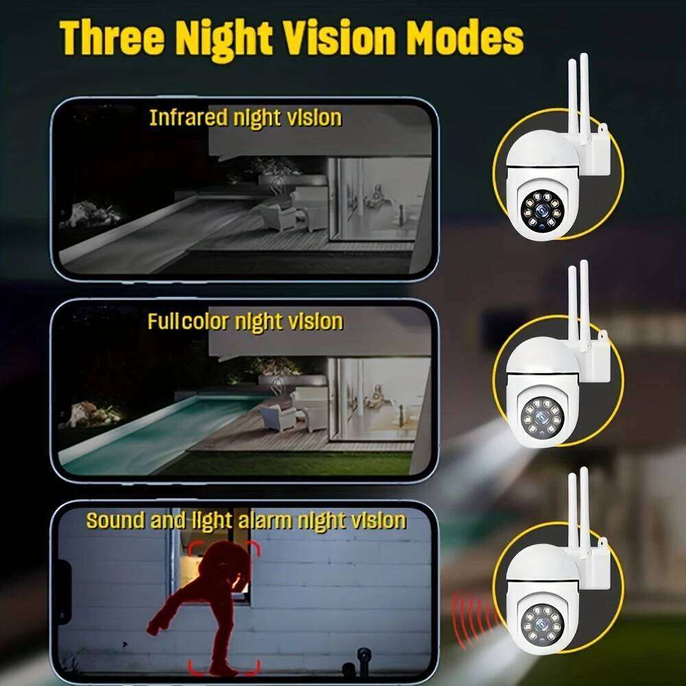 Ease Life App 1080P WiFi Bulb Surveillance Camera Color Night Vision Motion Tracking Indoor Outdoor Security Y108-Black 26W0306