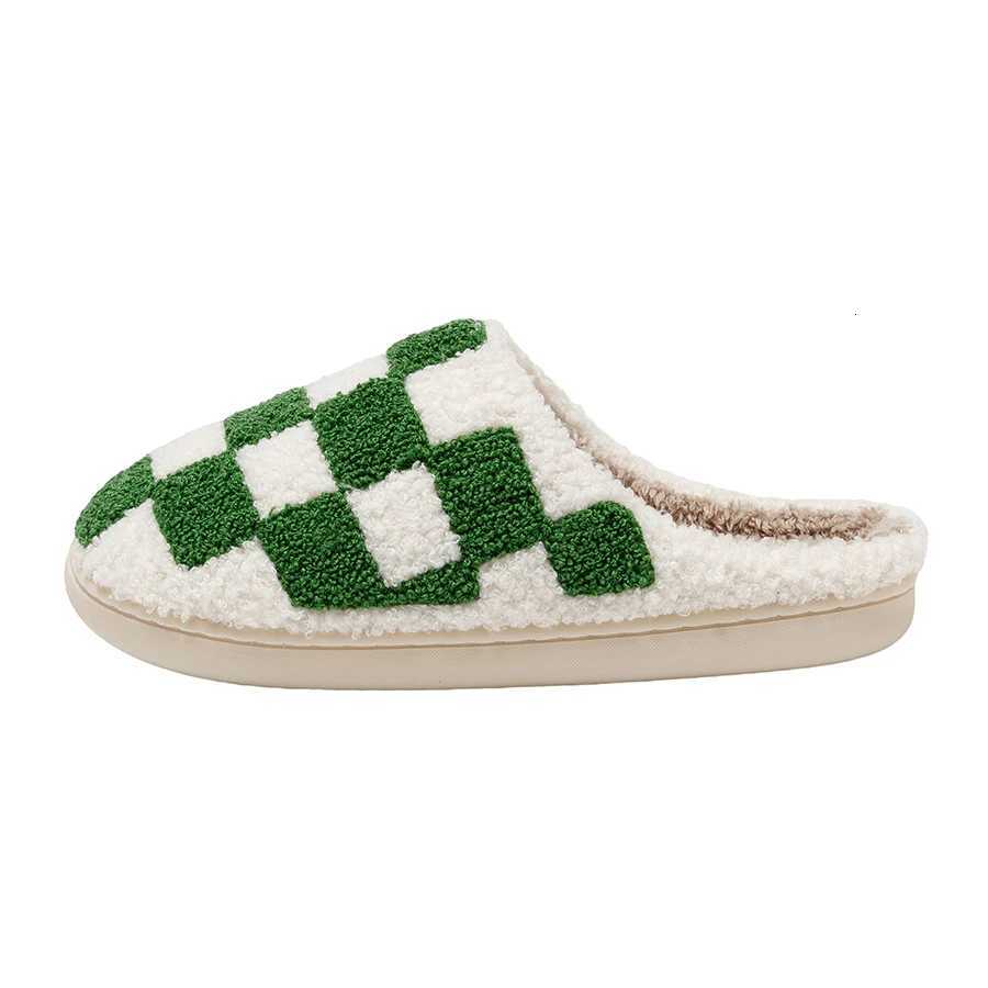 International Checkered Womens Slippers Casual Winter Home Cloudy Soft Sole Breathable Wear Resistant Anti Slip Shoes Girls S260305