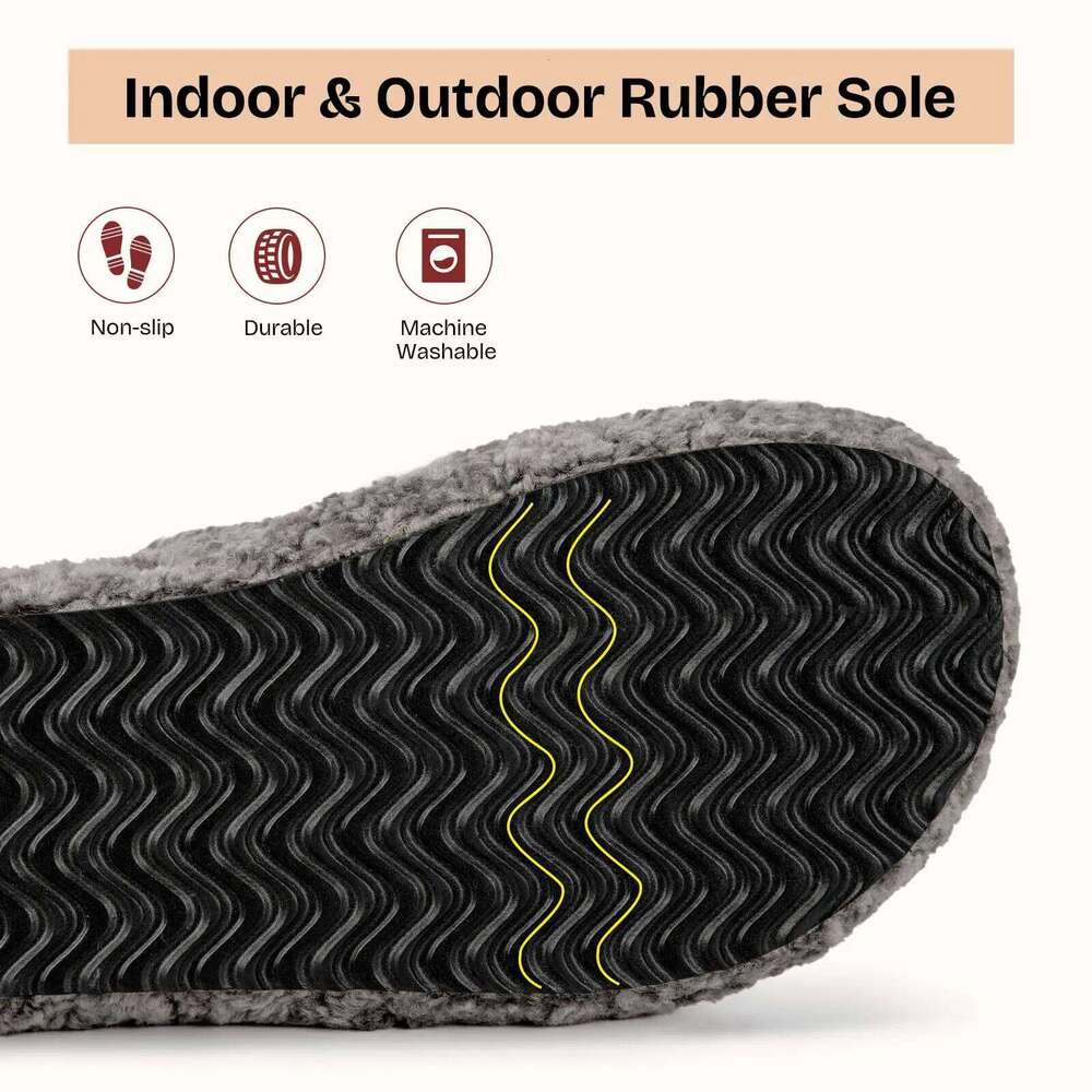 Litfun Winter Furry For Women Lightweight Memory Foam Indoor Slides Anti-slip Fluffy Warm Comfy House Women's Slippers