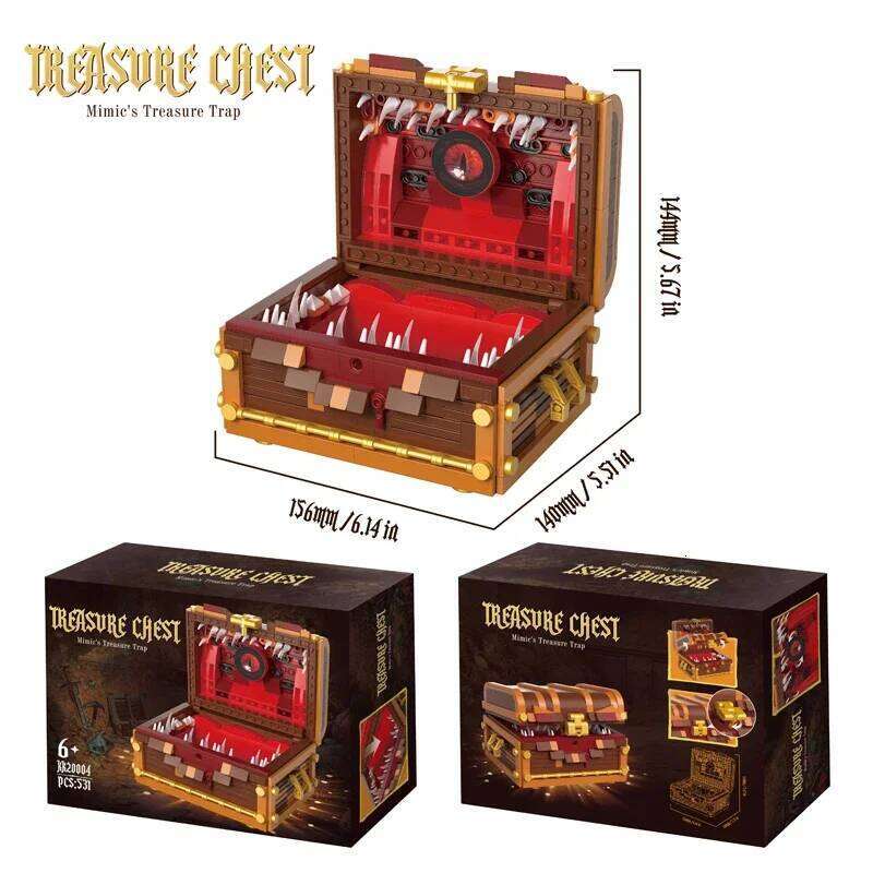 531PCS Dungeons Treasure Chest Building Blocks Set Dark Souls Creative Monster Box Brick Kids DIY Toys Holiday Gifts Z260305