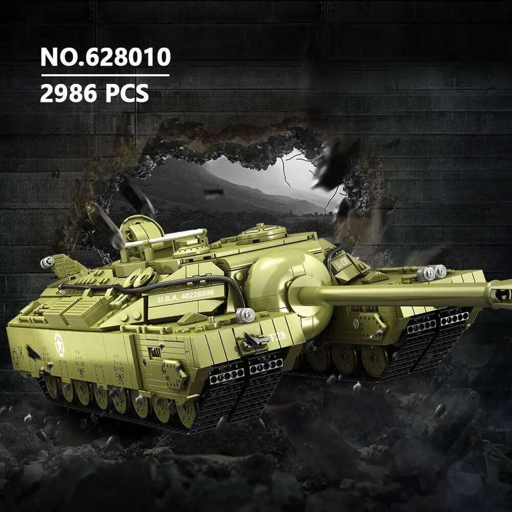 2986Pcs T28 Heavy Blocks Set Model WWII Military Large MOC Tank Building Kit Construction Adults Toy for Boys Gift Z260305