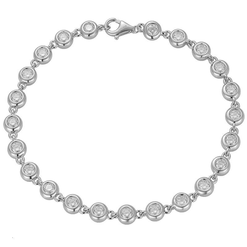 925 Sterling Silver Gold Plated Bubble Moissanite Bracelet Minimalist Design with Sparkling Stones Perfect Gift for Women