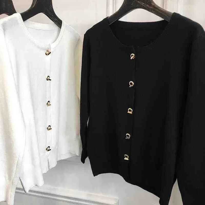 Knitted Sweater Women Cardigans New Long Sleeve O-Neck White Knit Sweater Cardigan Women Tops Knitwears Sueters De Mujer Q1089 M260306
