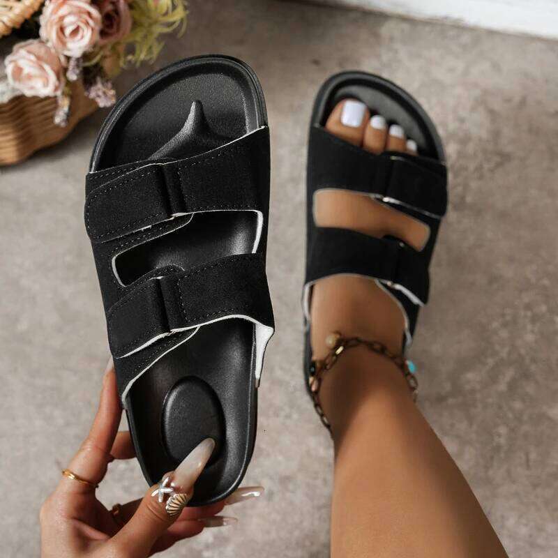 Trendy Women Sandals Slippers Driving Summer Outdoor Wear Anti-Slip Odor Control Beach Casual PU Bottom Material Shoes