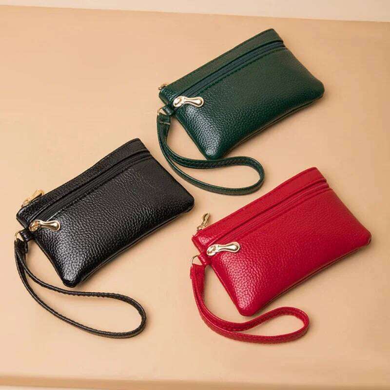 Double Zipper Coin Purse Women Large Capacity Multi Pocket Credit Card ID Holder Wallet Mini Storage Hand Bag C260304