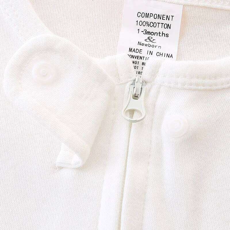 Baby Jumpsuit Long-Sleeved Zipper Romper Crawling Suit with Foot Cover Newborn 0-3 Months Infant Clothing Z260306