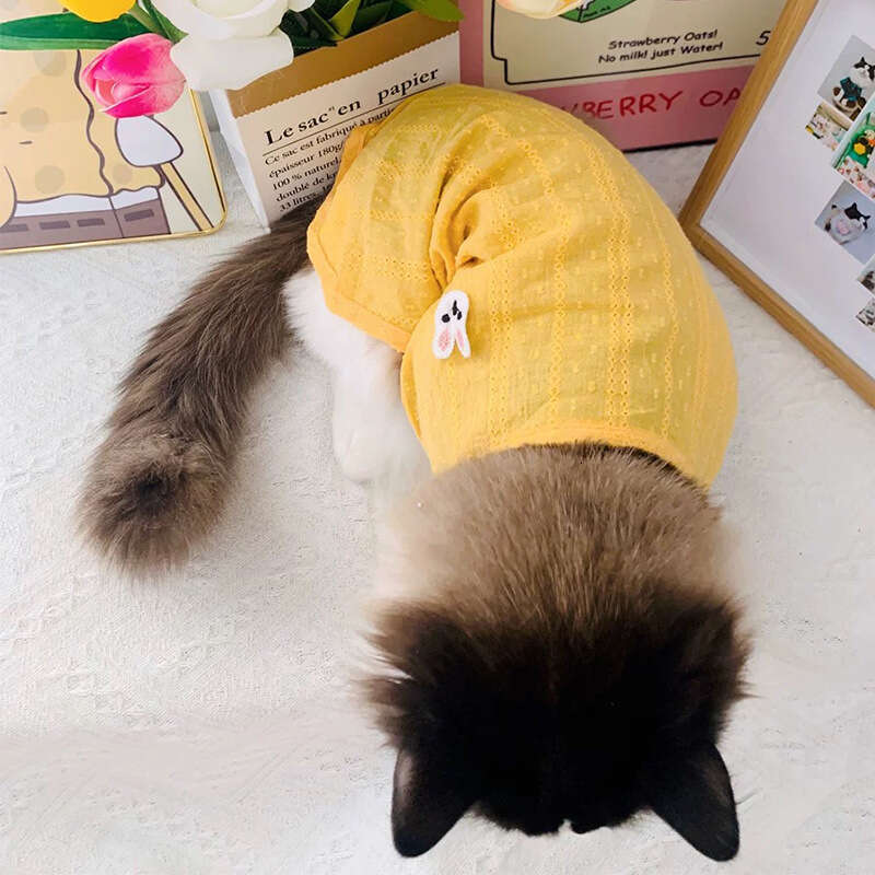 Cat Thin Vest Silver Gradient Kitten Puppy Breathable Ultra-Lightweight Apparel Dog Clothes Summer Bamubi