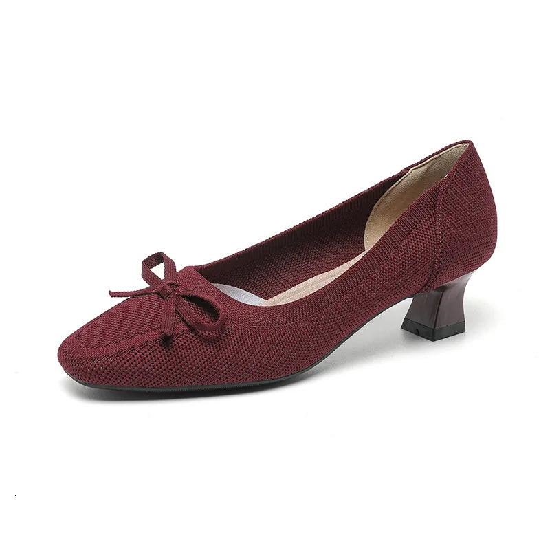 Ladies high heels woven single shoes 260306