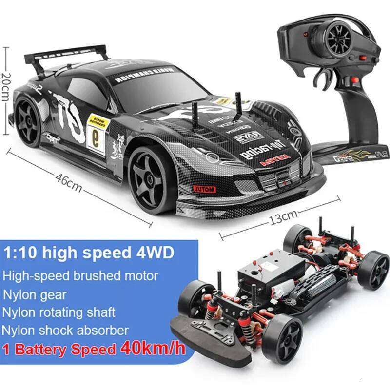 High Speed Drift Rc Car For Kids, Shock Absorber, Anti-Collision, Off-Road Racing, Remote Control Toys, Gifts, 1:10, 4wd, 70 Kph C260305