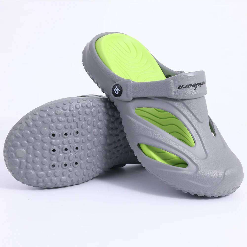 Litfun Men Clogs Slippers Outside Beach Slides EVA Light Soft Sandals Flat Fashion Casual Garden Shoes With Arch Support