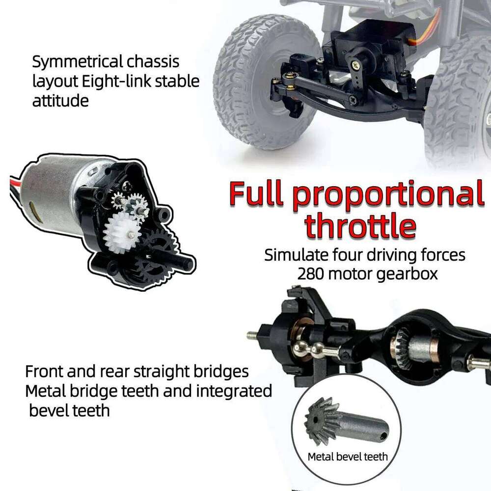 LDRC LD18499 1:18 44 RC 2.4G Full Scale 4WD Remote Control Climbing Vehicle Car Model Toys for Boys Christmas Gifts C260305