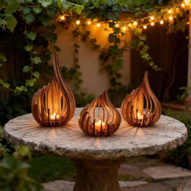 Artwork Streamline Wooden DIY Handmade Holder Decoration Ornament Candle Holder, Creating A Warm Atmosphere XJ260305