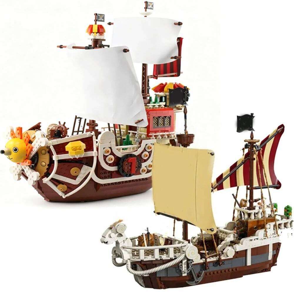 Amine The Going Merry and Thousand Sunny Pirate Ship Building Blocks With Figures Assemble Bricks Toy Gift For Adult Children Z260305