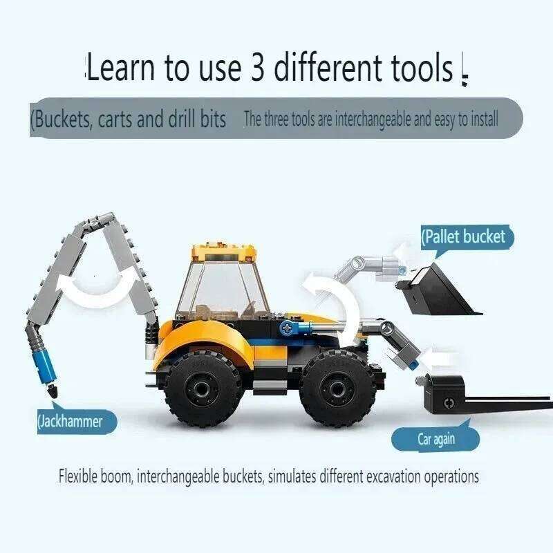 Suitable for series City engineering construction excavator building block toy boys and children assembling Christmas gifts Z260306