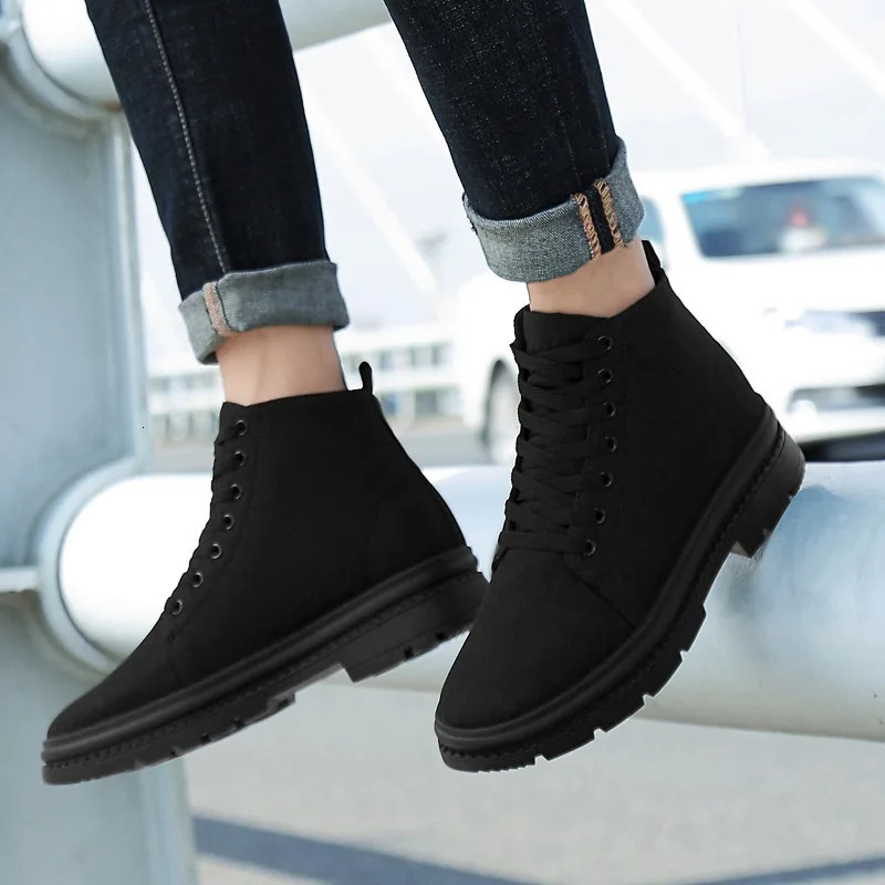 Men Boots Elevator Shoes Hidden Heels Canvas Heightening Shoes For Man Hidden Heels Increase Insole 10CM 8CM Sports Height Shoes 260305