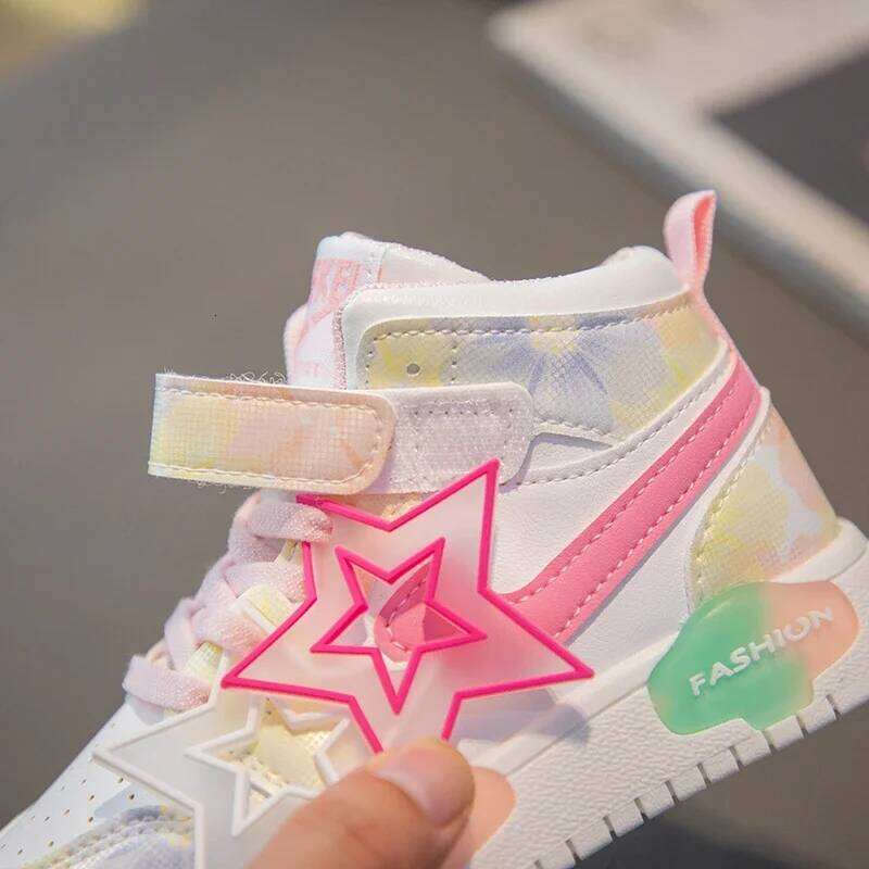 Girls Sneakers Children's Casual Sneaker Fashion Candy Color Kids Sports for Girl High Top Tennis Skate Shoes Toddlers 26Y0304