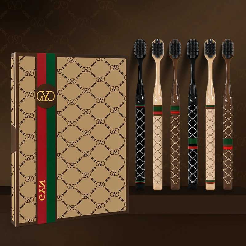 This 6-piece high-end gift box set of small-head, soft-bristled toothbrushes is designed for adult household use, combining luxury and practicality.T2