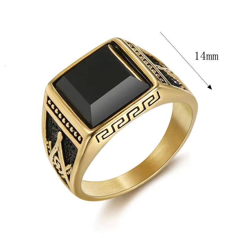hot sale retro Masonic AG mens ring made of titanium steel ring