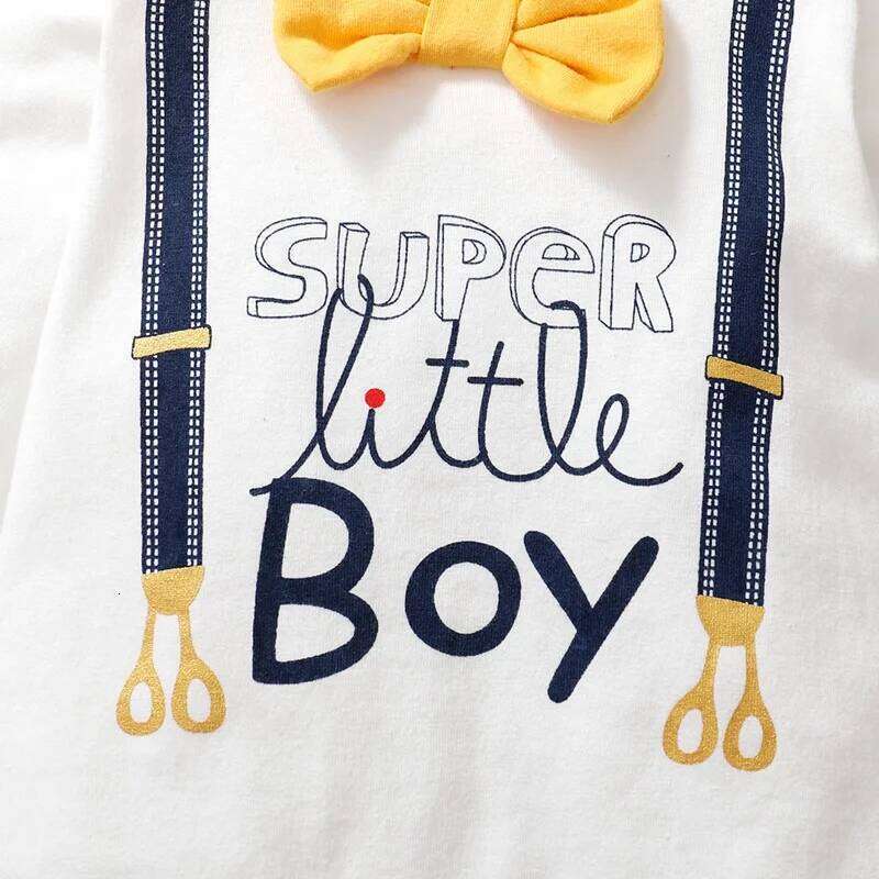 Letter Printed Small gentleman Long sleeved Jumpsuit for Newborns Baby Boy 0-18 Months in Spring and Autumn Z260306