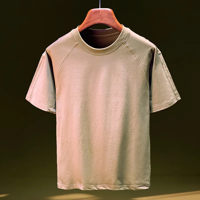 Short sleeved T-shirt for men summer style simple to wear loose top casual street five quarter sleeve trendy clothes 260304