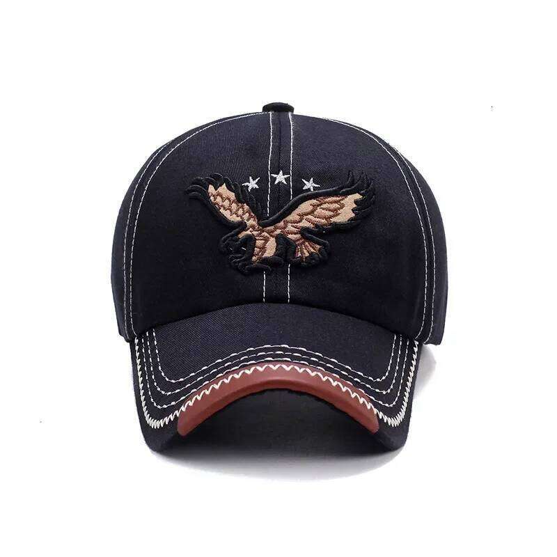 Hats Men'S And Women'S Four-Season Shade Baseball Cap Eagle Embroidery Korean Version Trendy Casual Couple Sunscreen Sun Hat Y260304
