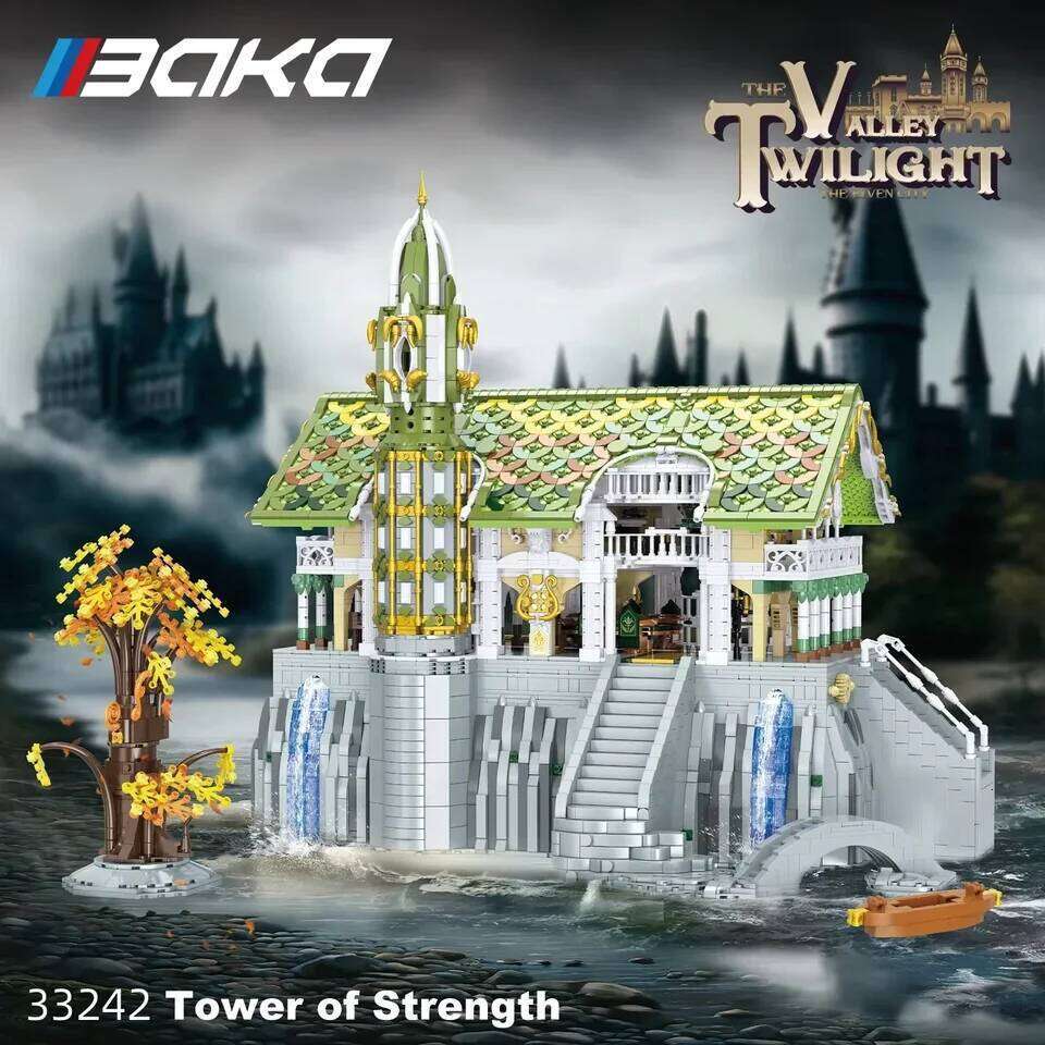 European Elf City Building Blocks Set Nine-in-one Giant Palace Models Bricks Desktop Decoration Diy Toys For Kids Holiday Gifts Z260306