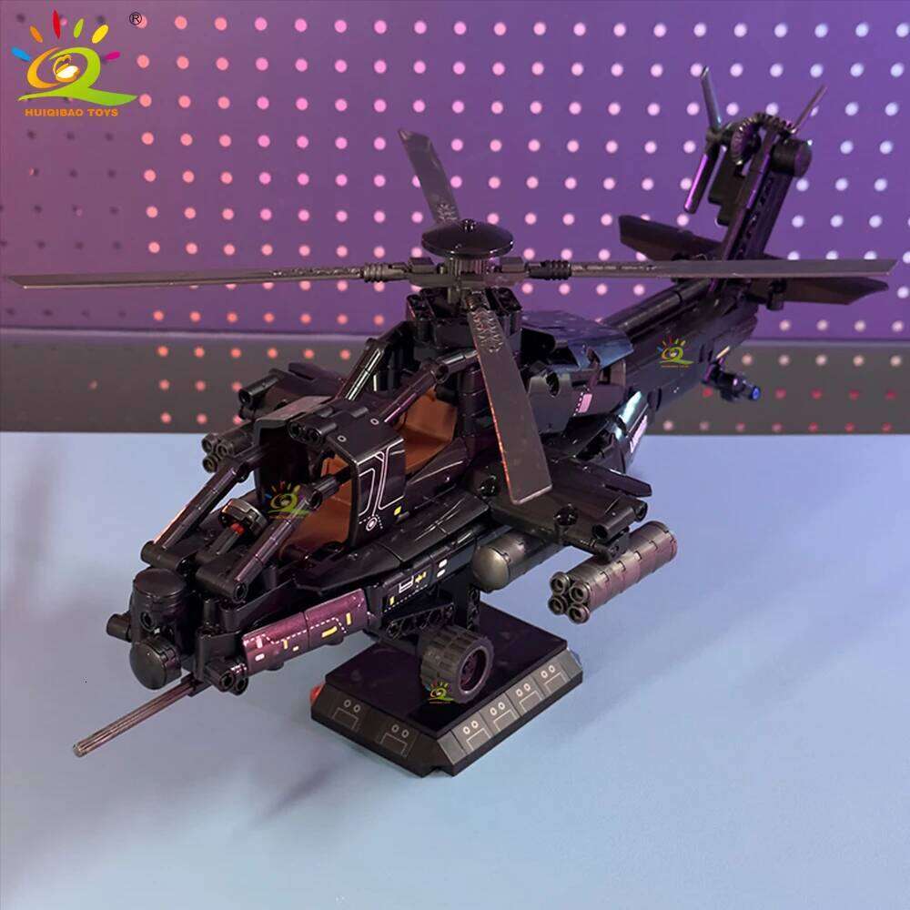 HUIQIBAO WW2 Military Helicopter Army Building Blocks Set for Children Airplane Weapon Toy City Bricks Gift home Decor. Z260306