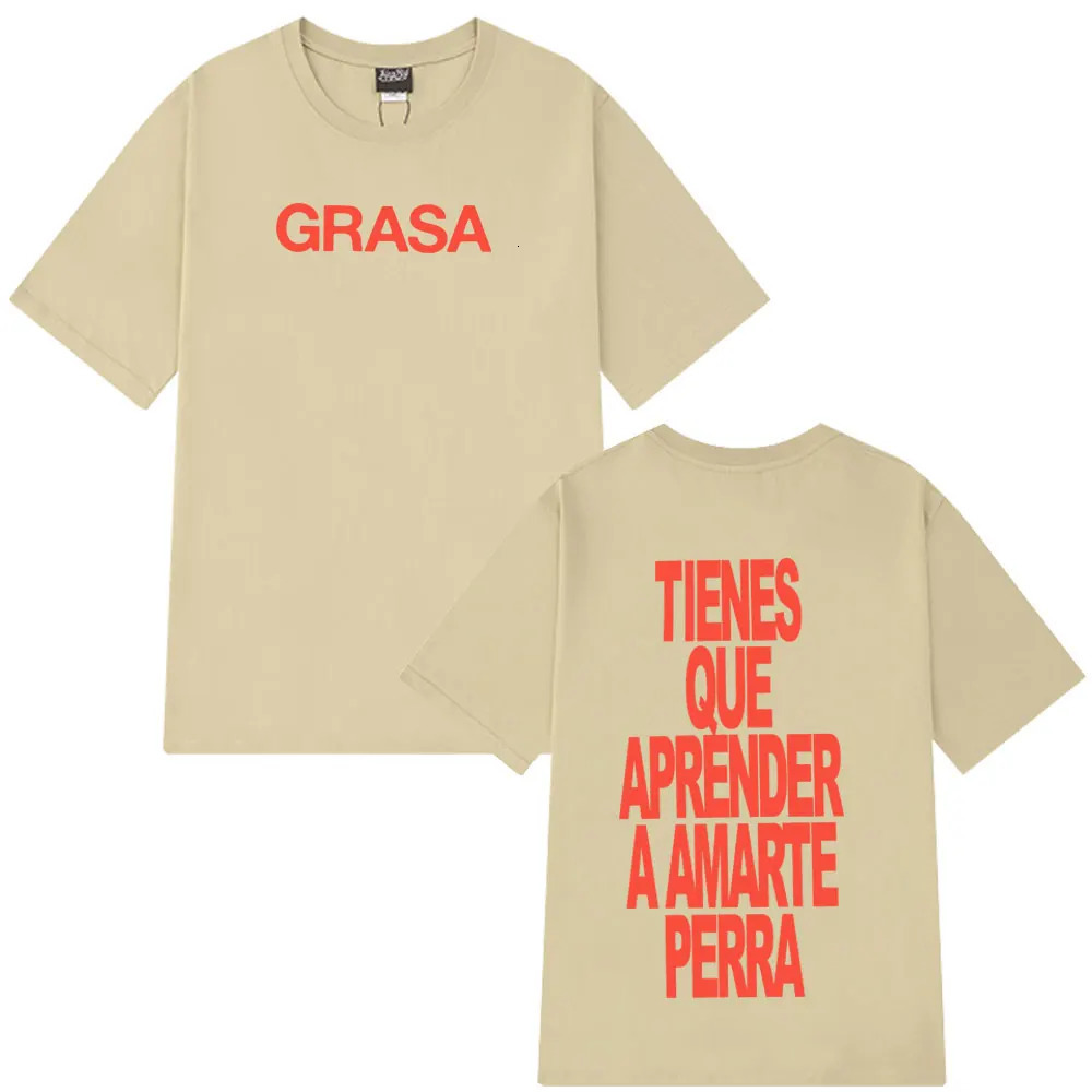 Rapper Nathy Peluso Grasa 2026 Letters Print T Shrit Men Women Short Sleeve Tshrit Fashion Casual Aesthetic Cotton T-shirts 260304
