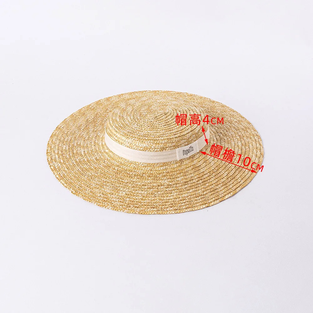 USPOP Spring and Summer Fashion Casual Ribbon Wide Brim Straw Flat Hat Lace-up Beach Hat 260228